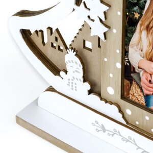 ZEP kerst fotolijst Julia hout 10x15 cm feestelijk ontwerp rendier slee