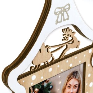 ZEP kerst fotolijst Julia hout 10x15 cm feestelijk ontwerp rendier slee