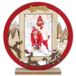 ZEP kerst fotolijst Heidi hout rood 10x15 cm winter design