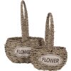 Clayre & Eef 65715 Mand Set 2 stuks Zeegras Bloem 20x16/28x16 cm