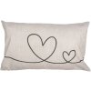 Clayre & Eef CHS36 Kussenhoes Beige Groen Hart Motief 30x50 cm 100% Polyester