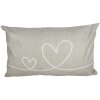 Clayre & Eef CHS36 Kussenhoes Beige Groen Hart Motief 30x50 cm 100% Polyester