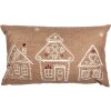 Clayre & Eef GBB36 Kussenhoes Bruin Wit 30x50 cm Landelijke stijl Polyester