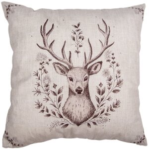 Clayre & Eef GTW21 Kussenhoes Beige Bruin Hert Motief...