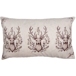 Clayre & Eef GTW36-2 Kussenhoes Beige Bruin Hert Motief 30x50 cm