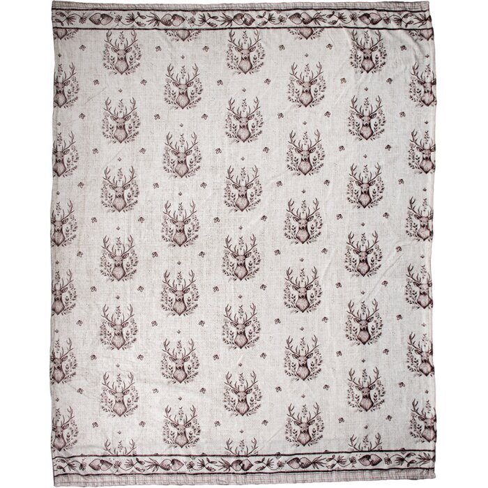 Clayre & Eef GTW60-1 Plaid Beige Bruin 130x180 cm Landelijke stijl