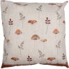 Clayre & Eef LFJ21 Kussenhoes Paddenstoelmotief Beige Bruin 45x45 cm Landelijke stijl