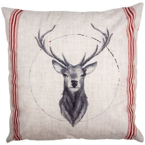 Clayre & Eef NWV24-1 Kussenhoes 45x45 cm Beige Rood...