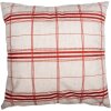 Clayre & Eef NWV24-1 Kussenhoes 45x45 cm Beige Rood Landhuis Hert Motief