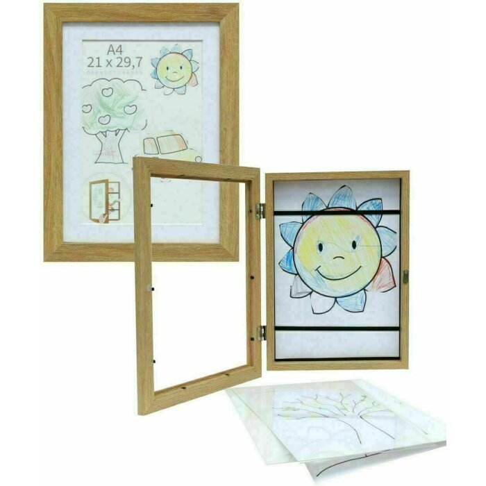 Deknudt S65EH1 Fotolijst Kindertekeningen Natuurlijk Hout A4 Bruin 21x29,7 cm