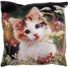 Clayre & Eef KT021.371 Kussenhoes Groen Beige 45x45 cm Polyester Landelijke Stijl
