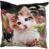 Clayre & Eef KT021.371 Kussenhoes Groen Beige 45x45 cm Polyester Landelijke Stijl