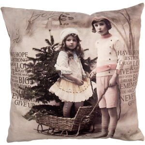 Clayre & Eef KT021.372 Kussenhoes 45x45 cm Beige...