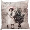 Clayre & Eef KT021.373 Kussenhoes 45x45 cm Beige Bruin Vintage Retro