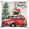 Clayre & Eef KT021.374 Kussenhoes Beige Rood 45x45 cm Landelijke stijl