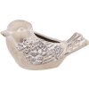 Clayre & Eef 6TE0541 Bloempot Vogel Beige Bruin 25x14x14 cm Landelijke stijl
