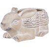 Clayre & Eef 6TE0543 Bloempot Konijn Beige Bruin 30x17x13 cm Steen