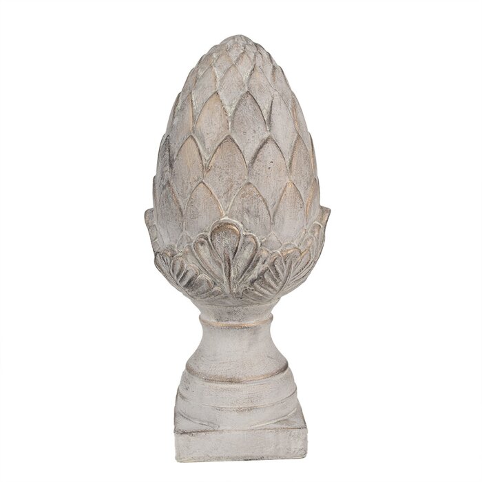 Clayre & Eef 6TE0545L Decoratie Dennenappel Steen Grijs Ø 17x39 cm