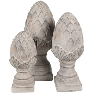 Clayre & Eef 6TE0545L Decoratie Dennenappel Steen Grijs Ø 17x39 cm