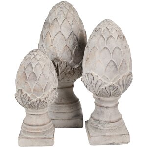 Clayre & Eef 6TE0545M Decoratieve Dennenappel Steen Grijs Ø 14x33 cm