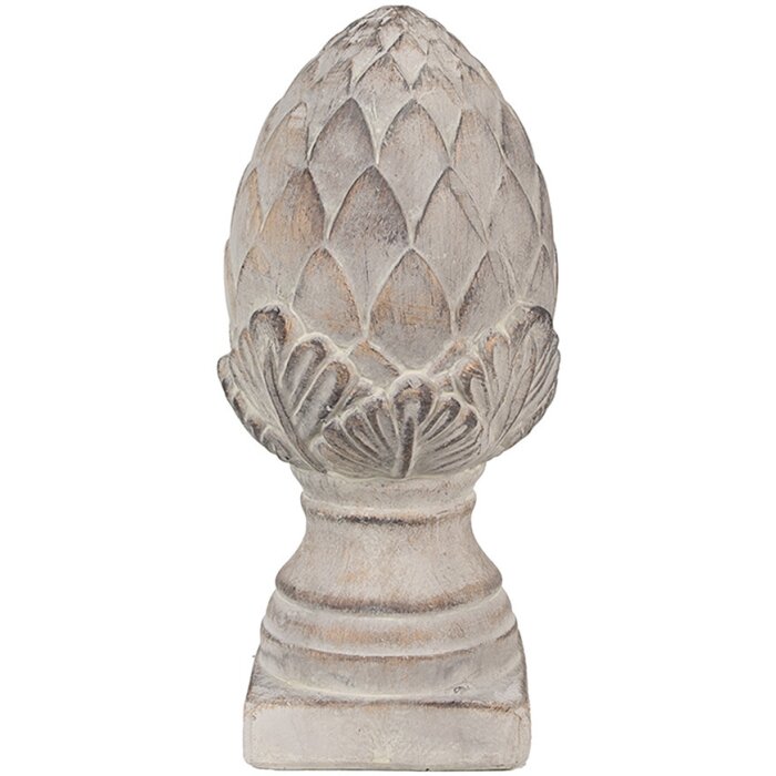 Clayre & Eef 6TE0545S Decoratieve Dennenappel Grijs Steen Ø 12x26 cm