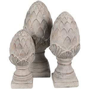 Clayre & Eef 6TE0545S Decoratieve Dennenappel Grijs Steen Ø 12x26 cm