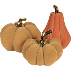 Clayre & Eef Decoratie Pompoen Geelgoudkleurig Keramiek Ø 18x14 cm