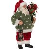 Clayre & Eef 65592 Kerstman Decoratiefiguur 17x11x27 cm Groen Rood Textiel