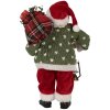 Clayre & Eef 65592 Kerstman Decoratiefiguur 17x11x27 cm Groen Rood Textiel
