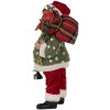 Clayre & Eef 65592 Kerstman Decoratiefiguur 17x11x27 cm Groen Rood Textiel