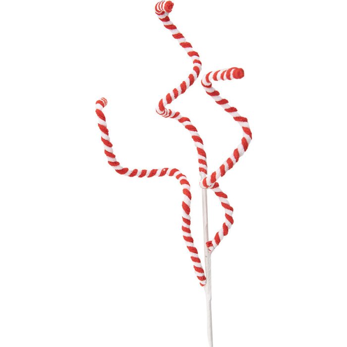 Clayre & Eef 65848 kerstdecoratie rood wit 16x3x70 cm plastic landelijke stijl
