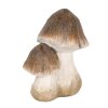 Clayre & Eef 6CE1768 Decoratie Paddenstoelen Keramiek Bruin Wit 10x7x12 cm