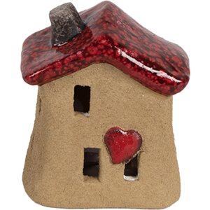 Clayre & Eef 6CE1778 Decoratief Huisje Bruin Rood...