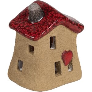 Clayre & Eef 6CE1778 Decoratief Huisje Bruin Rood...