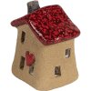 Clayre & Eef 6CE1778 Decoratief Huisje Bruin Rood Keramiek 7x6x8 cm