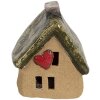 Clayre & Eef 6CE1780 Decoratie Huis Bruin Groen Keramiek 7x6x9 cm