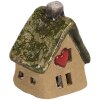 Clayre & Eef 6CE1780 Decoratie Huis Bruin Groen Keramiek 7x6x9 cm