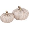 Clayre & Eef 6CE1801 Decoratieve Pompoen Goudkleurig Wit Ø 16x13 cm Keramiek