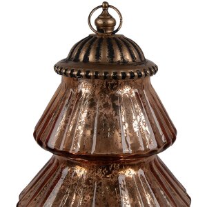 Clayre & Eef 6GL4574KO Kerstboom LED Ø 16x22 cm koperglas landelijke stijl