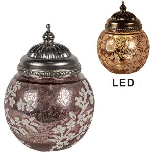 Clayre & Eef 6GL4595 LED Decoratieglas Roze...