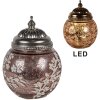 Clayre & Eef 6GL4595 LED Decoratieglas Roze Ø11x15cm Landelijke stijl 2xAAA