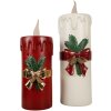 Clayre & Eef 6PR4237 Sierkaars LED Wit Rood 18x20x56 cm 3xAA