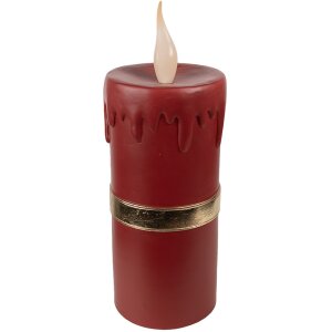 Clayre & Eef 6PR4238 LED Sierkaars 17x18x44cm Rood Goud Polyresin Kerstmis