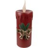 Clayre & Eef 6PR4238 LED Sierkaars 17x18x44cm Rood Goud Polyresin Kerstmis
