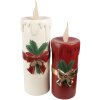 Clayre & Eef 6PR4238 LED Sierkaars 17x18x44cm Rood Goud Polyresin Kerstmis