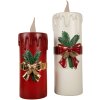 Clayre & Eef 6PR4238 LED Sierkaars 17x18x44cm Rood Goud Polyresin Kerstmis
