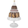 Clayre & Eef 6PR4247 Decoratieve Taart Peperkoek Ø 29x52 cm Bruin Wit Landelijke Stijl