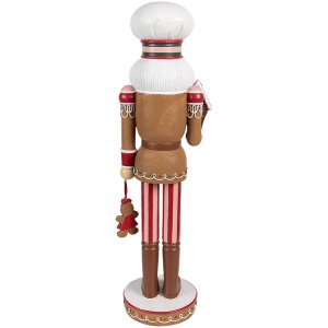 Clayre & Eef 6PR4257 Kerstdecoratie Notenkraker Bruin Rood 13x12x46 cm Polyresin