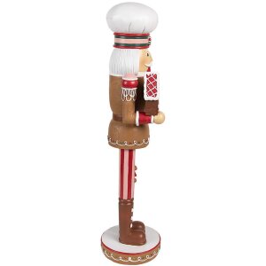 Clayre & Eef 6PR4257 Kerstdecoratie Notenkraker Bruin Rood 13x12x46 cm Polyresin