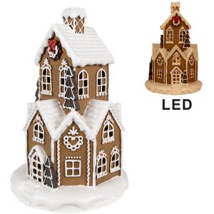 Clayre & Eef 6PR4307 Kersthuis LED Ø 21x33 cm...